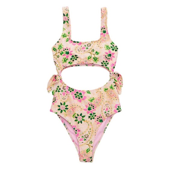 Aerie Tie Cut Out One Piece Swimsuit size small long - Picture 1 of 9